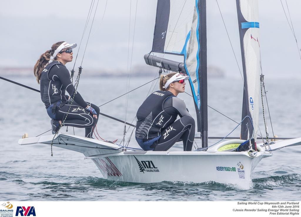 Alex Maloney and Molly Meech (NZL) - 49erFX - Sailing World Cup Weymouth and Portland, Day 4 © ISAF Sailing World Cup